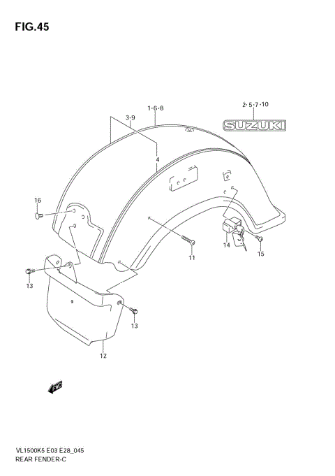 REAR FENDER (MODEL K5/K6)