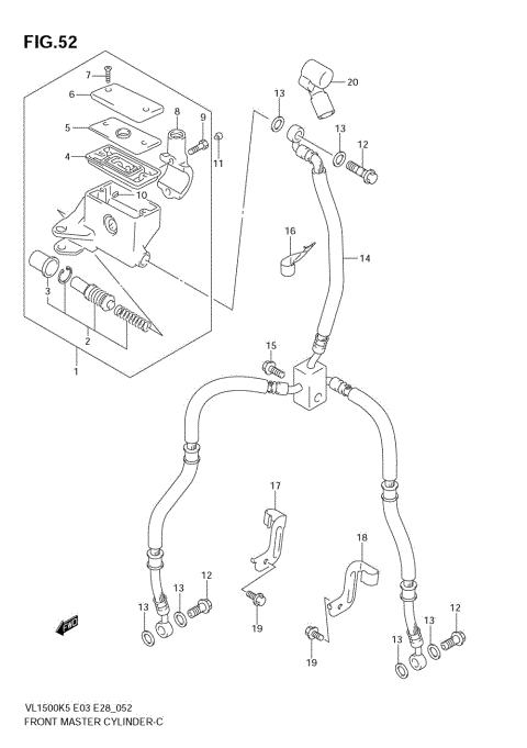 FRONT MASTER CYLINDER (MODEL K5/K6)