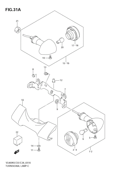 TURNSIGNAL FRONT & REAR LAMP (MODEL K7/K8)