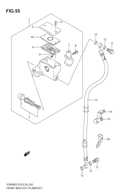FRONT MASTER CYLINDER (MODEL K5/K6)