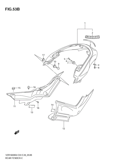 REAR FENDER (VZR1800K8/NK8)