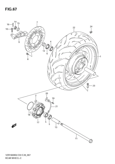 REAR WHEEL (MODEL K6/K7)