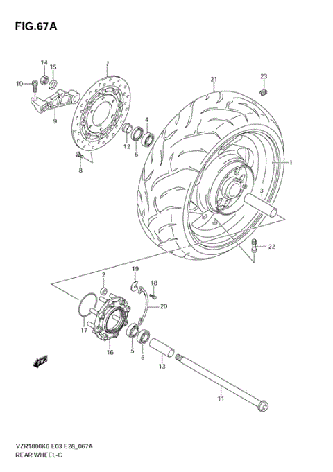 REAR WHEEL (MODEL K8)