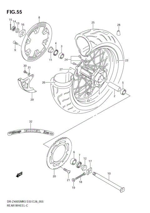 REAR WHEEL (MODEL K5/K6)