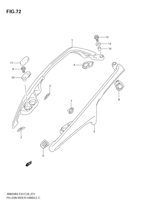 PILLION RIDER HANDLE (AN650K6/K7/K8)