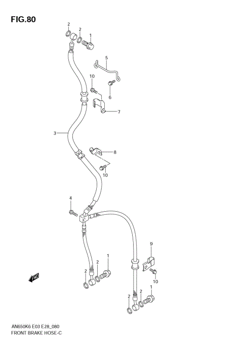 FRONT BRAKE HOSE (AN650K6/K7/K8)