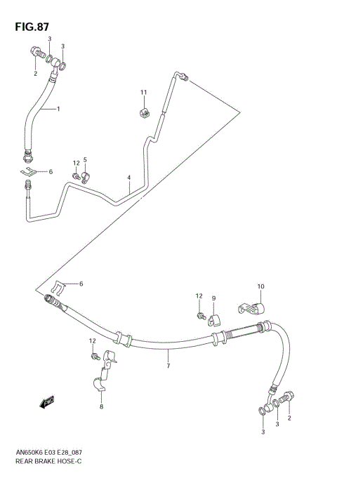 REAR BRAKE HOSE (AN650K6/K7/K8)