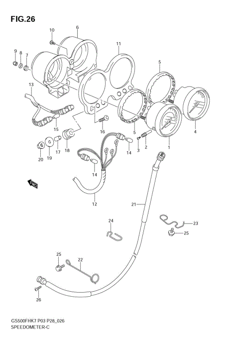 SPEEDOMETER - TACHOMETER (GS500H E28