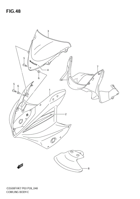 COWLING BODY (GS500F K7)