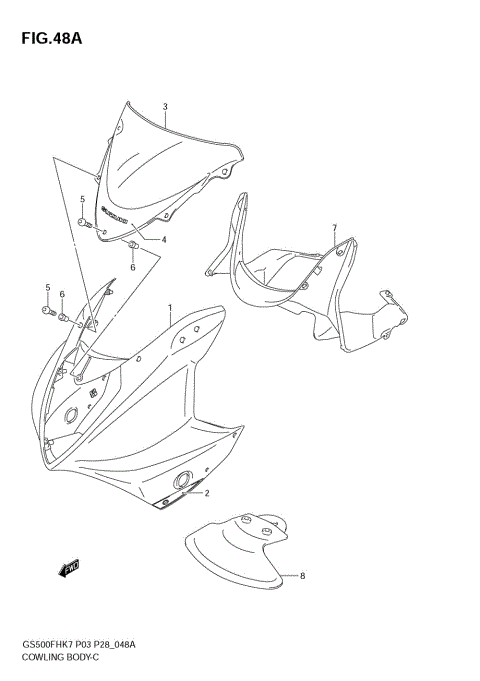 COWLING BODY (GS500F K8)