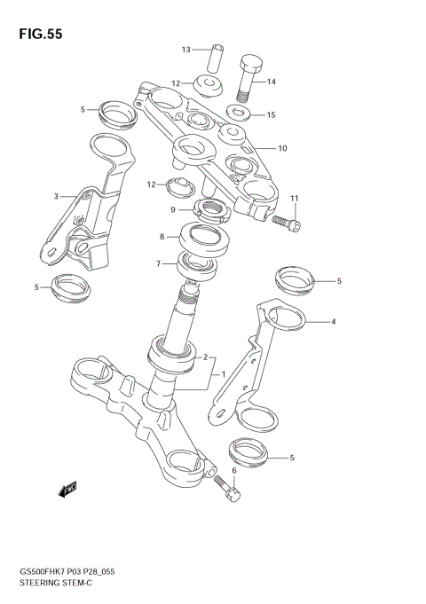STEERING STEM (GS500H K7/K8)
