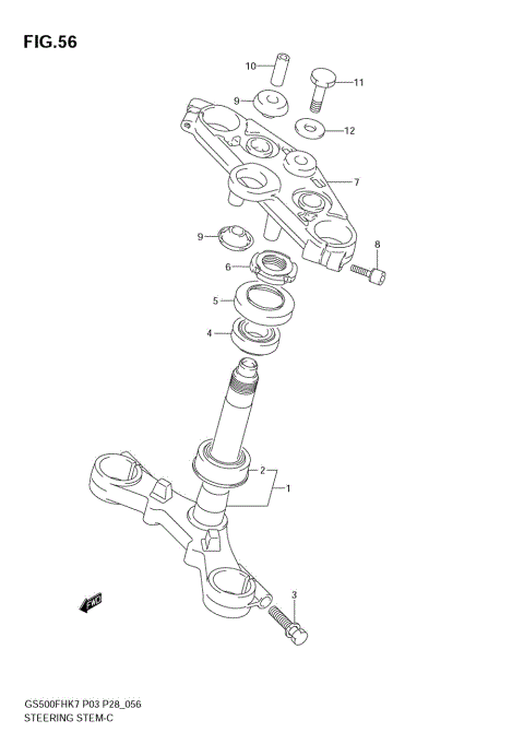 STEERING STEM (GS500F K7/K8)