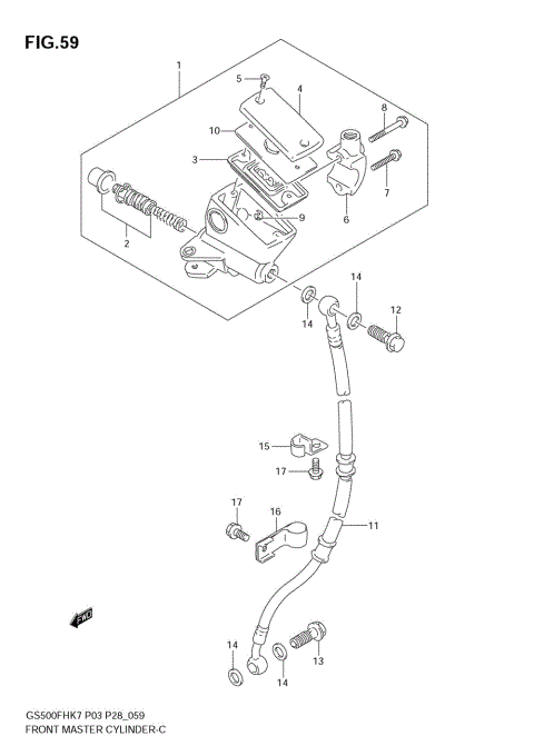 FRONT MASTER CYLINDER (GS500H K7/K8)