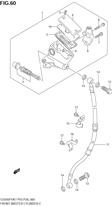 FRONT MASTER CYLINDER (GS500F K7/K8)