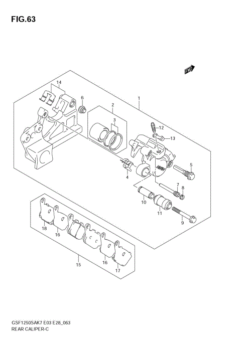 REAR CALIPER (GSF1250SAK7/SAK8)