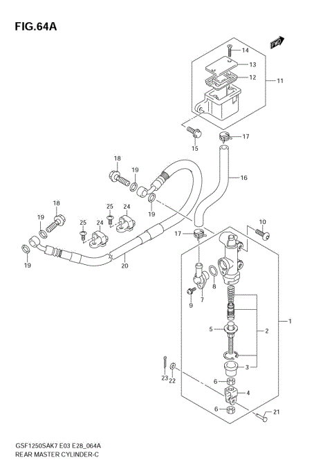 REAR MASTER CYLINDER (GSF1250SK7/SK8)