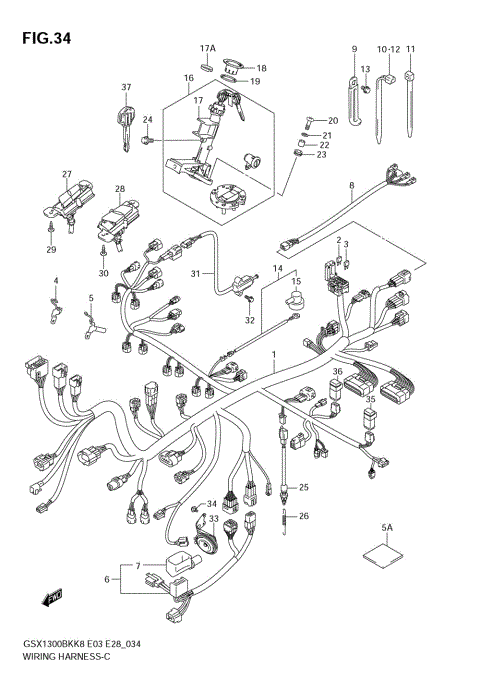 WIRING HARNESS (GSX1300BKK8 E3/E28)