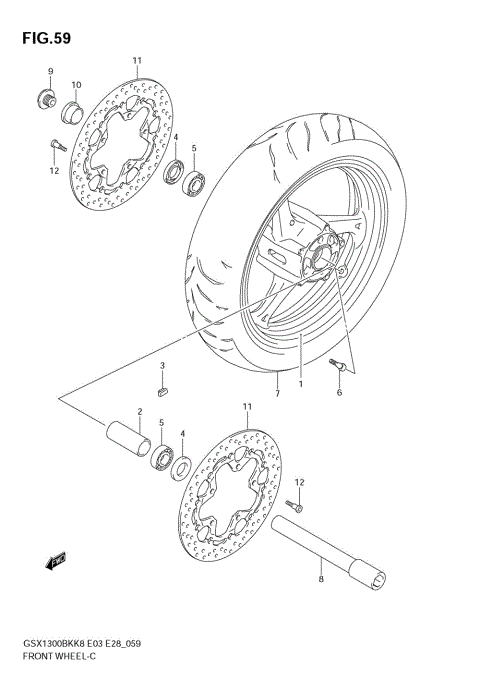 FRONT WHEEL (GSX1300BKK8)