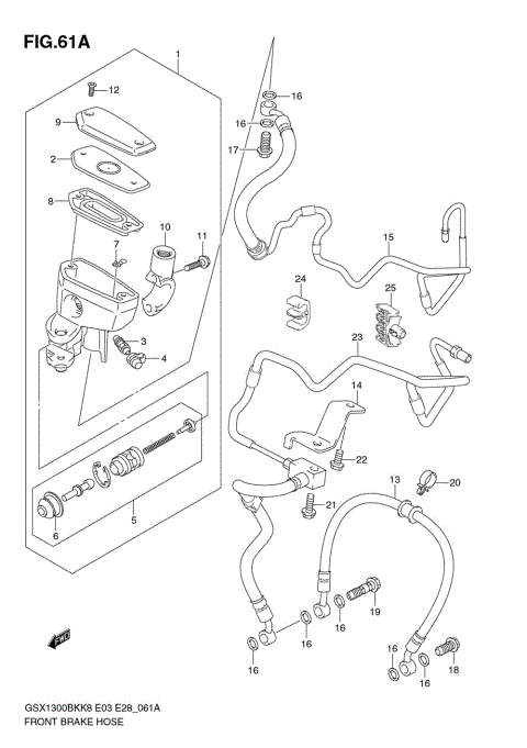 FRONT BRAKE HOSE (GSX1300BKAK8)