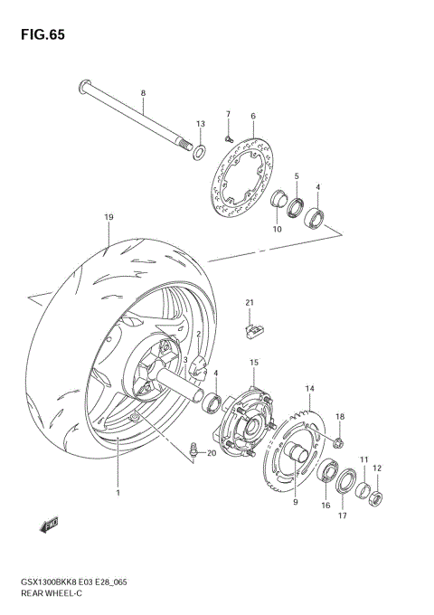 REAR WHEEL (GSX1300BKK8)