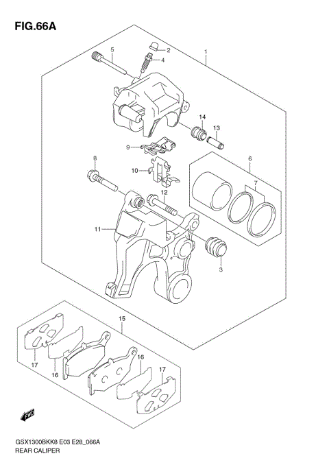 REAR CALIPER (GSX1300BKAK8)