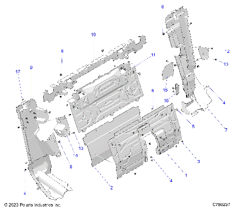 BODY, REAR CLOSEOFF, CENTER PANELS - Z25RPP2KAE/BE (C750237)