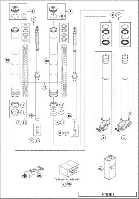 FRONT FORK DISASSEMBLED
