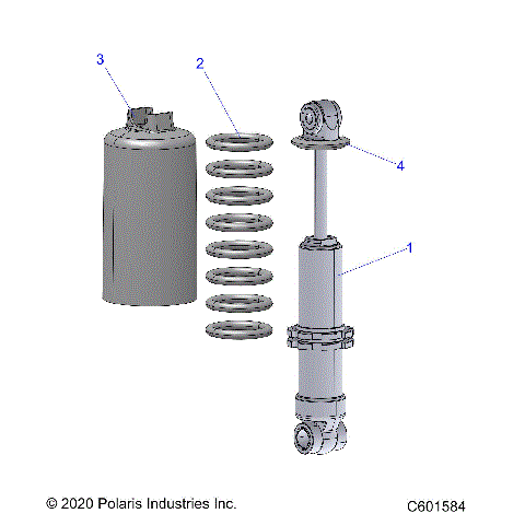SUSPENSION, SHOCK, FRONT TRACK (7045494) - S21CFE5BSL (C601584)