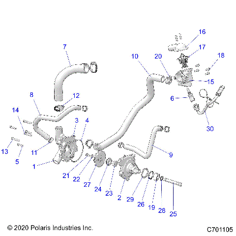 ENGINE, WATERPUMP AND BYPASS - Z20A4E99AH/BH/LH (C701105)