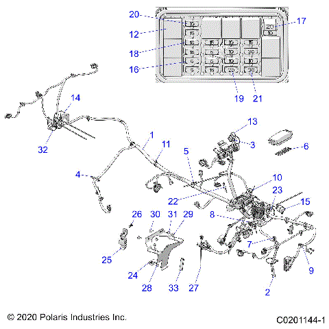 ELECTRICAL, MAIN WIRE HARNESS - A21SEE57F1/F57C1/F1/S57C1/C2/C5/C9/CK/E1/E2/E5/E9/EK/F1/E1/F2/FK (C0201144-1)