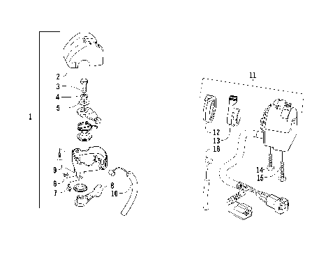 THROTTLE CASE AND CONTROL SWITCH ASSEMBLIES [83006]