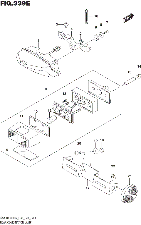 REAR COMBINATION LAMP (GSX-R1000AL6 E33)