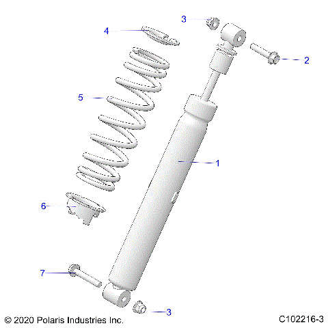 SUSPENSION, SHOCK, REAR - A26SXM95AR (C102216-3)