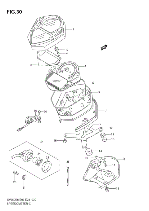SPEEDOMETER (SV650K8)