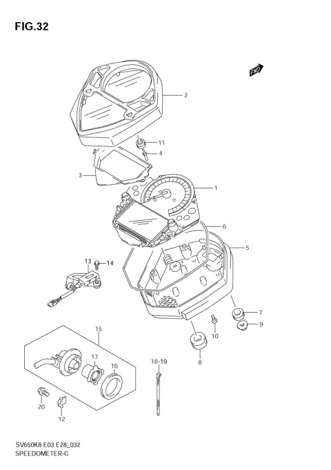 SPEEDOMETER (SV650SK8)