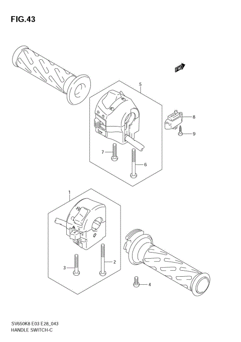 HANDLE SWITCH (SV650K8/AK8)