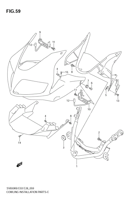 COWLING INSTALLATION PARTS (SV650S/SA)
