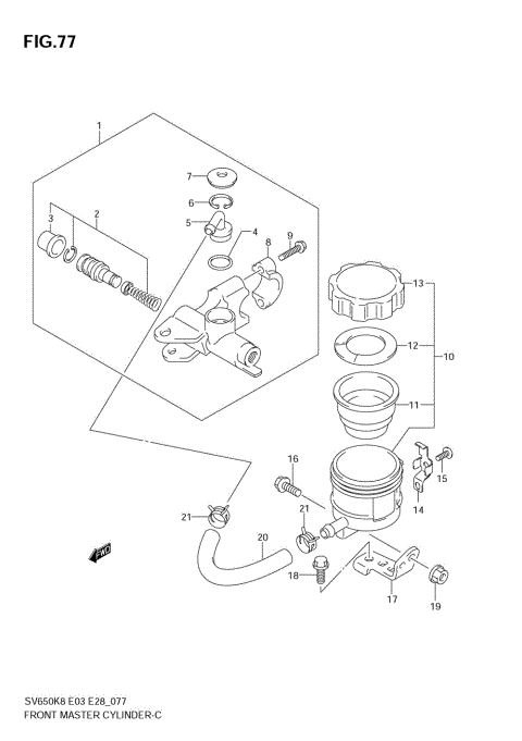 FRONT MASTER CYLINDER (SV650SAK8)