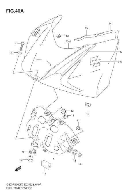 FUEL TANK FRONT COVER (MODEL K8)
