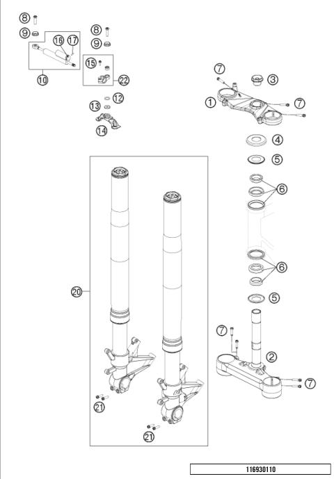 FRONT FORK, TRIPLE CLAMP           