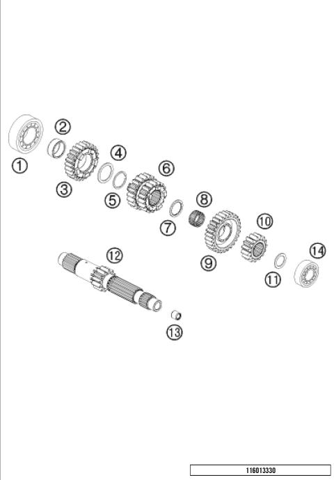 TRANSMISSION I - MAIN SHAFT        