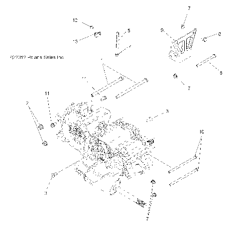 DRIVE TRAIN, MAIN GEARCASE MOUNTING - A13MH76FF (49ATVGEARCASEMTG13SP500)