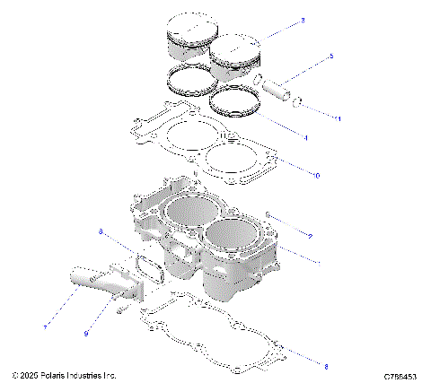 ENGINE, CYLINDER & PISTON - R25RRV99AC (C788453)