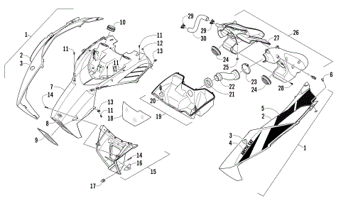 HOOD AND AIR INTAKE ASSEMBLY
