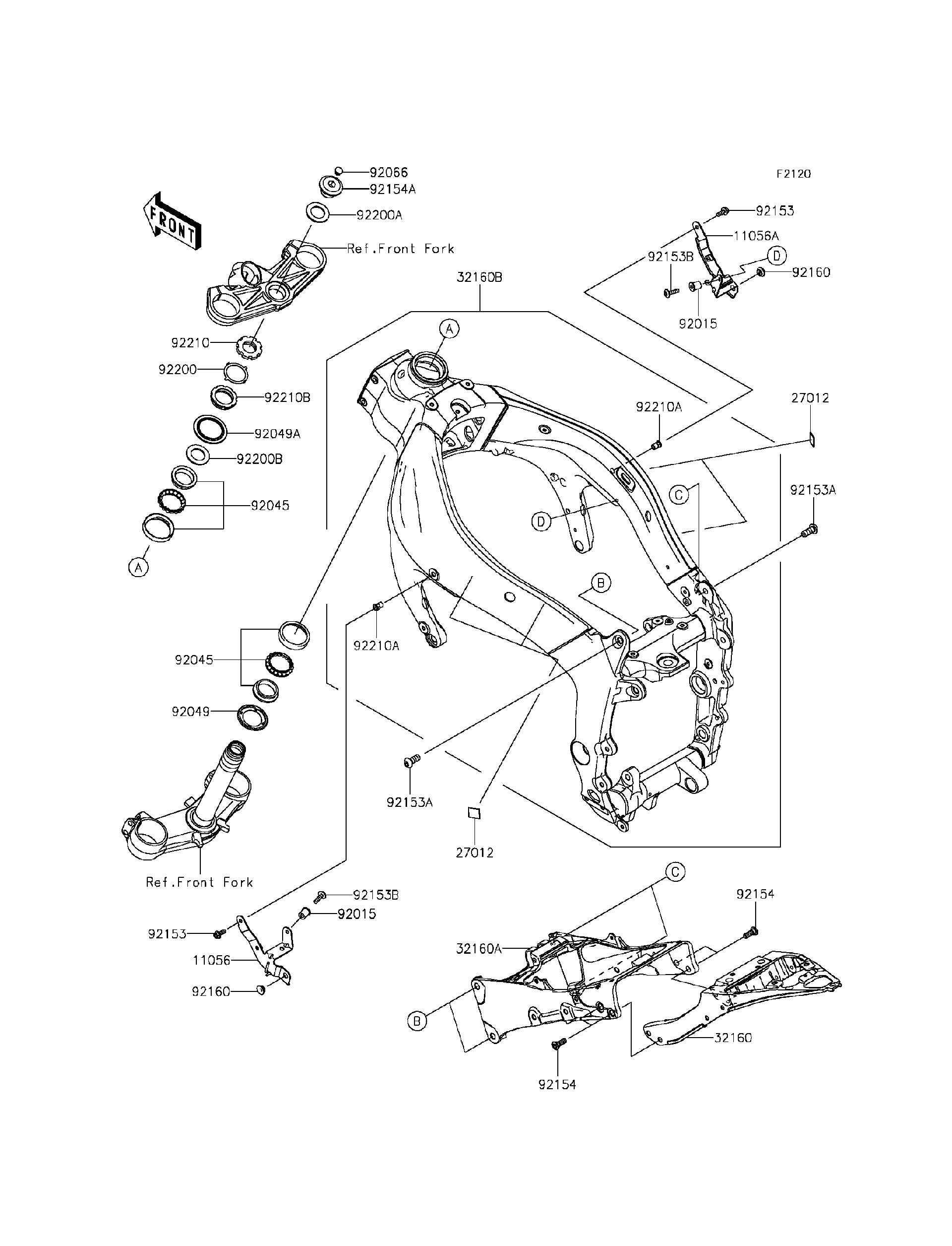 2015 Kawasaki NINJA ZX-6R Frame Motorcycles Parts Finder