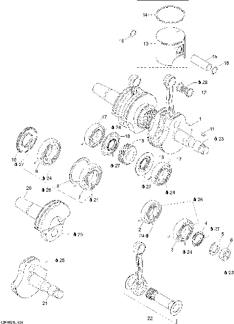 01- Crankshaft And Pistons 600HO SDI