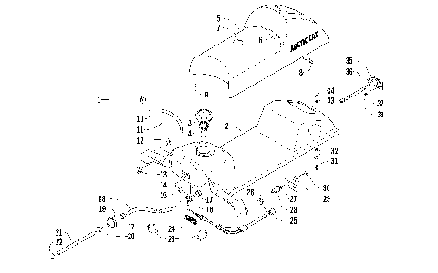 GAS TANK, SEAT, AND TAILLIGHT ASSEMBLY [93498]