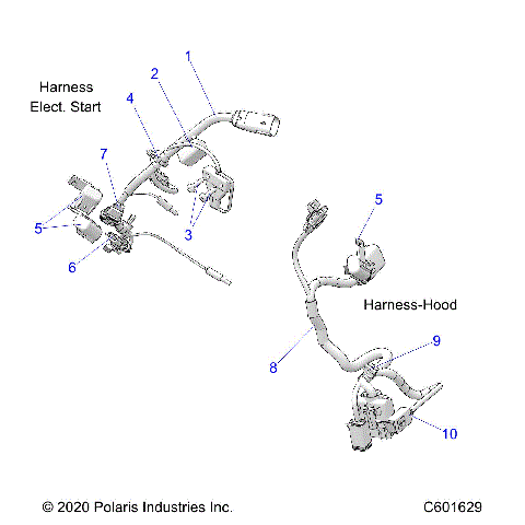 ELECTRICAL, WIRE HARNESS, HOOD, ELEC. START - S21TDV8RS/8RE (C601629)