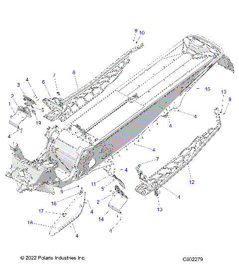 CHASSIS, CLUTCH GUARD, FOOTRESTS, and RUNNINGBOARDS - S24TLC8MS/8ME (C602279)