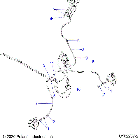 BRAKES, BRAKE LINES, FRONT - A23SJS57CX/EX (C102257-2)